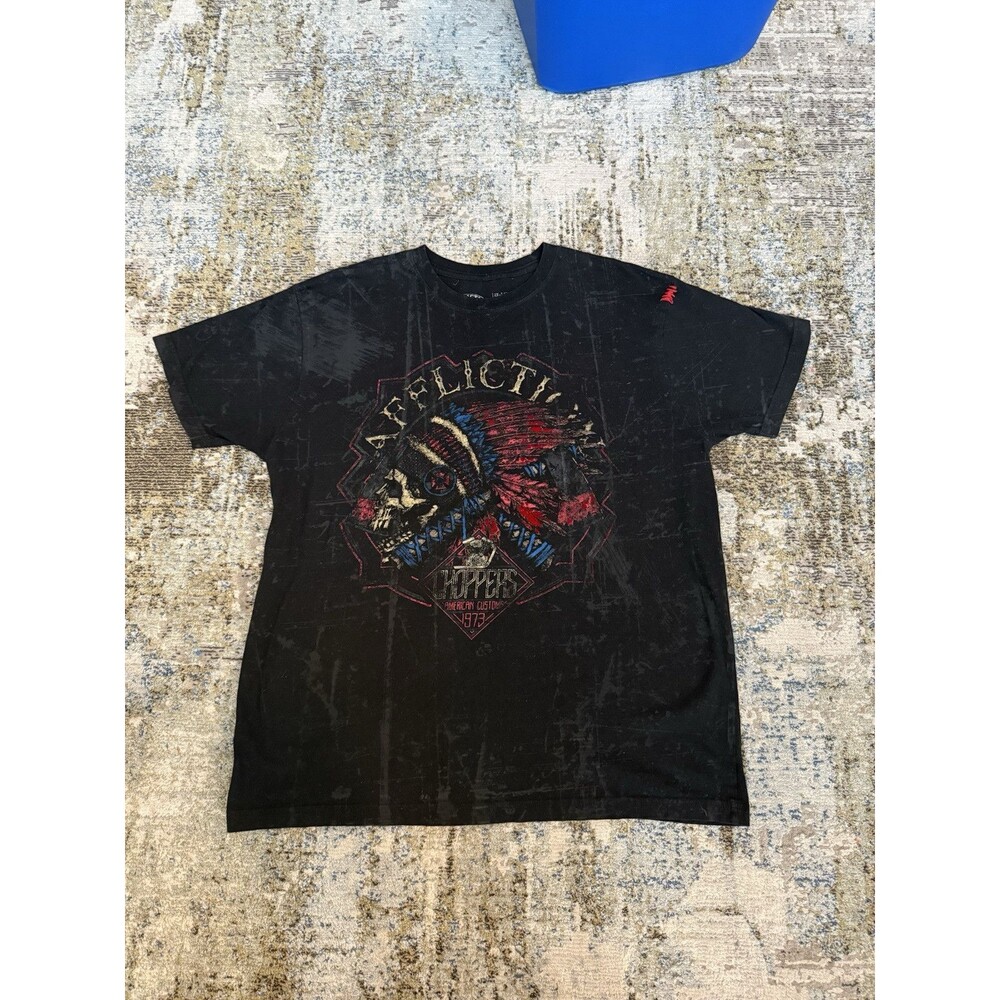 affliction indian choppers american customs graphic all over print adult 2xl HTF